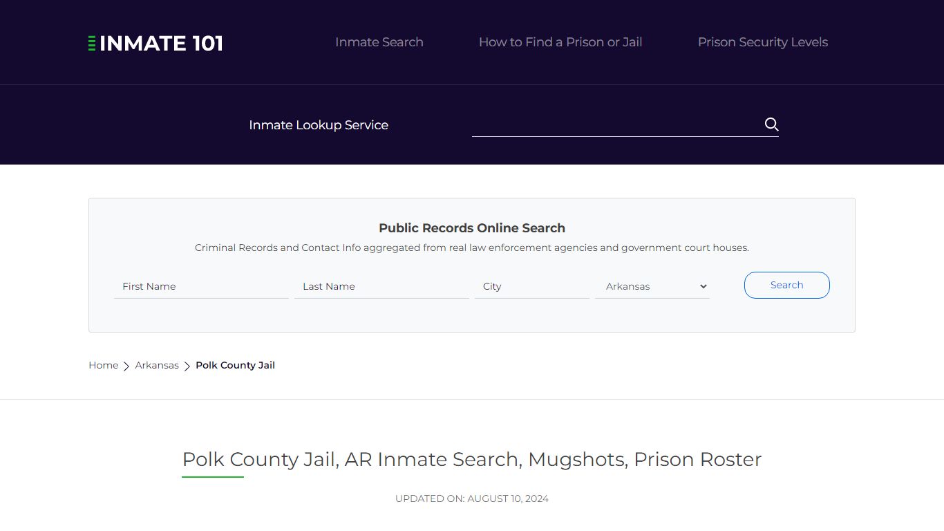 Polk County Jail, AR Inmate Search, Mugshots, Prison Roster